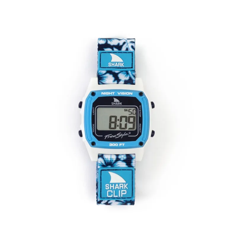 Freestyle Shark Watch Clip Blue Hibiscus-1